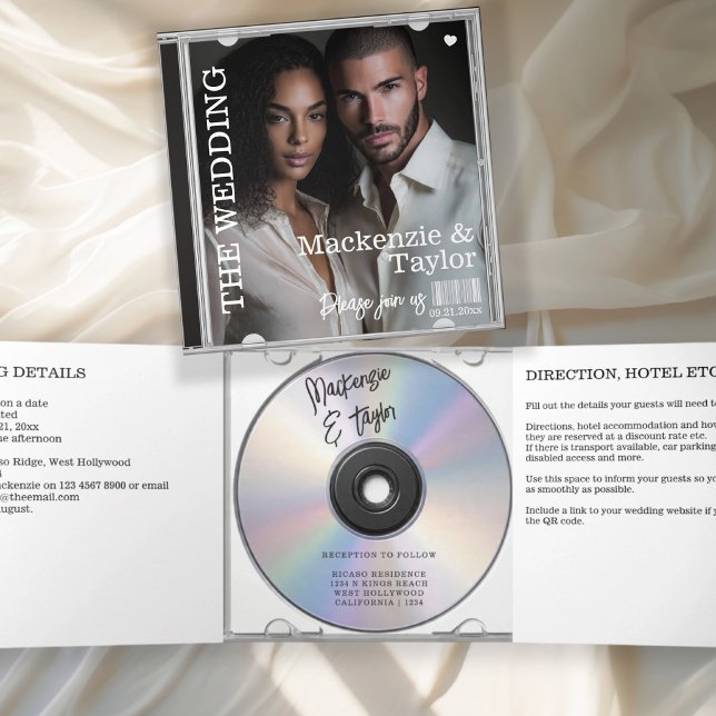 CD Photo Cover Wedding Invitation (CD Photo Cover Wedding tri-fold Invitation by Ricaso 
Fun novelty music lovers wedding invites)