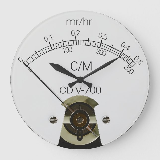 CD V-700 Geiger Counter Face Clock Große Wanduhr (Vorderseite)