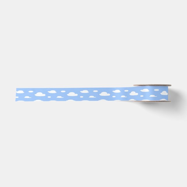 CDH Awareness Ribbon Blue Clouds  Satinband (Vorderseite)
