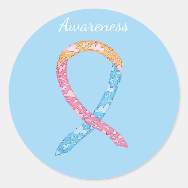 CDH Awareness Ribbon Custom Sticker Decals (Vorderseite)