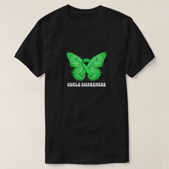 CDKL5 Awareness Month Green Ribbon Butterfly T-Shirt (Design vorne)