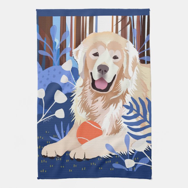 CE BEAUCOUP EST VRAI Golden Retriever serviette de (Vertical)