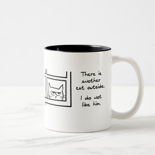 Ce chat voisin terrible - tasse drôle de chat (Droit)