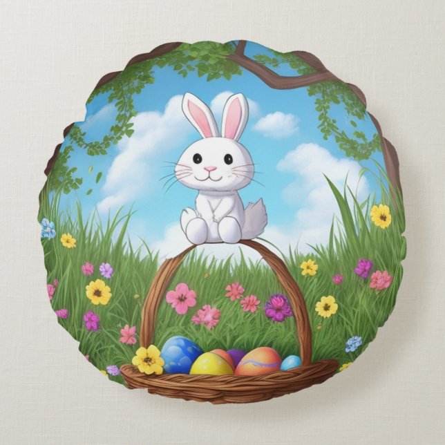 Ce Coussin Rond Hop Bunny Hop Hippique (Devant)
