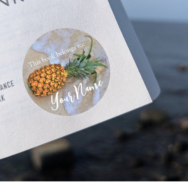 "Ce livre appartient à" Sticker Pineapple Beach (Créateur téléchargé)