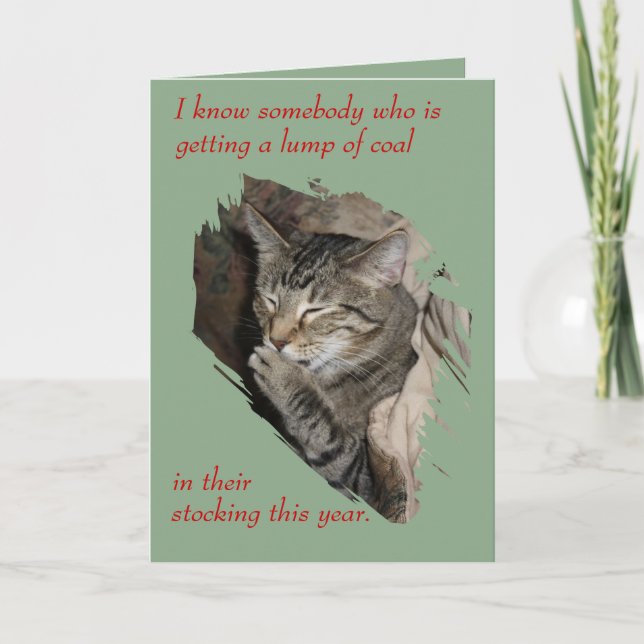 Ce ne pas Charbon rire Chat carte de Noël (Devant)