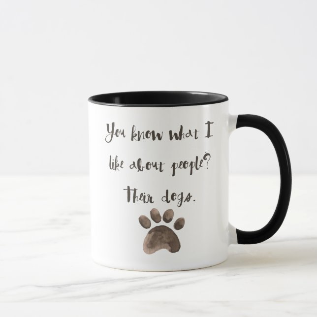 Ce Que J'Aime Chez Les Gens : Leur Chien Café Mug (Droite)