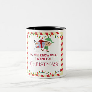 Ce que je veux Citation saisonnière Mug intérieur