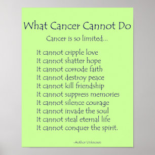 Ce que le cancer ne peut pas faire Poster Poster I