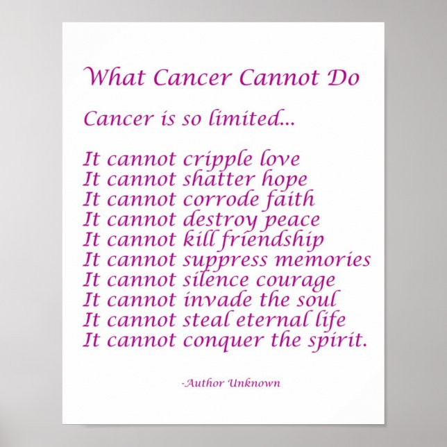 Ce que le cancer ne peut pas faire Poster Poster I (Devant)