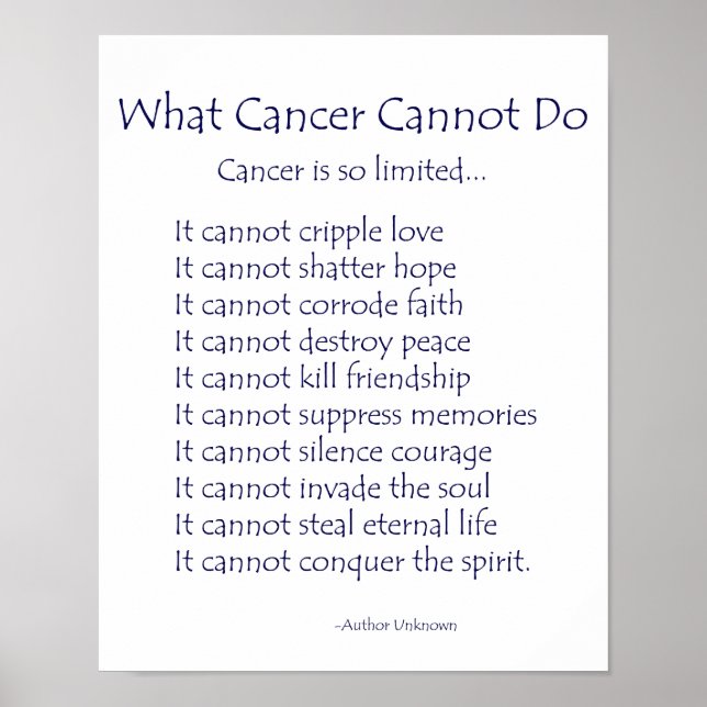 Ce que le cancer ne peut pas faire Poster Poster I (Devant)