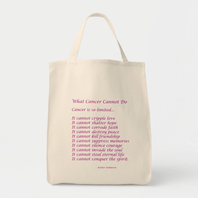 Ce que le cancer ne peut pas faire Sac fourre-tout (Devant)