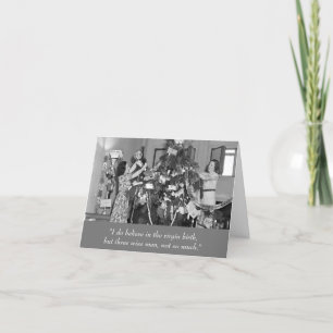 Ce que les dames croient à la carte de Noël amusan