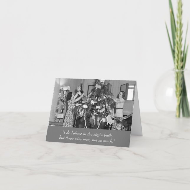 Ce que les dames croient à la carte de Noël amusan (Devant)