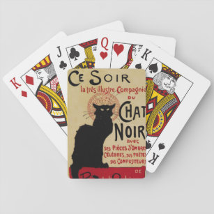 Ce Soir Chat Noir Black Cat, Vintag Art Nouveau Spielkarten