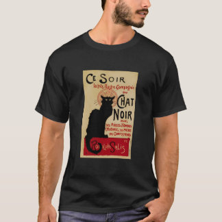 Ce Soir Chat Noir Vintage Jugendstil-Schwarzkatze T-Shirt