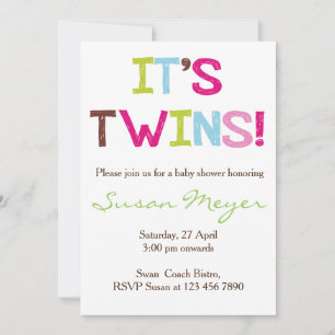 Ce sont des jumeaux ! Invitation baby shower