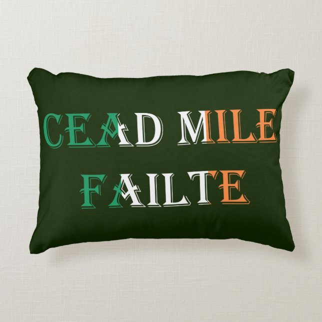Cead Mile Failure auf Irish Flag tpcnt Dekokissen (Vorderseite)