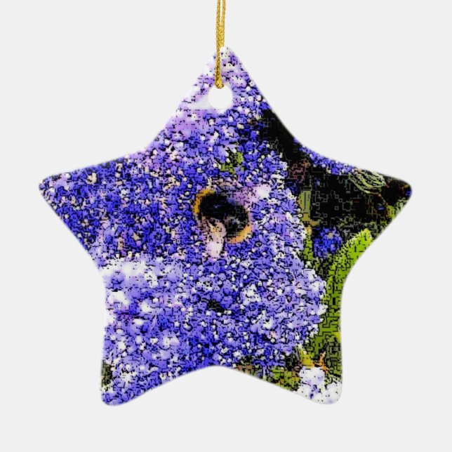 Ceanothus Bee Floral Keramikornament (Vorne)