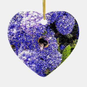 Ceanothus Floral Bee Keramik Ornament