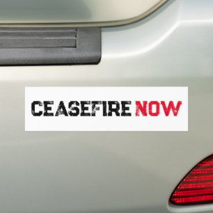 Cease Fire Now Black Red White Grunge Typografie Autoaufkleber