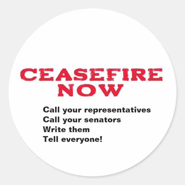 CEASEFIRE NUN FREE PALESTINE END GENOCIDE RUNDER AUFKLEBER (Vorderseite)