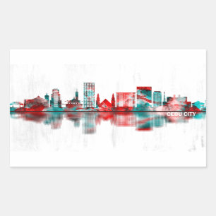 Cebu City Philippines Skyline Rechteckiger Aufkleber