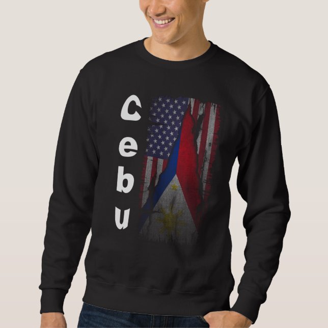 Cebu Philippines Retro Vintag Filipino & American Sweatshirt (Vorderseite)