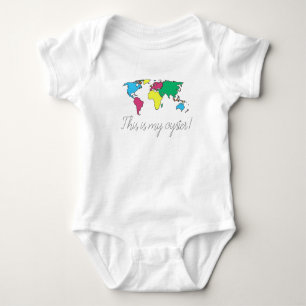 Ceci est ma carte du monde bébé body bébé et toddl