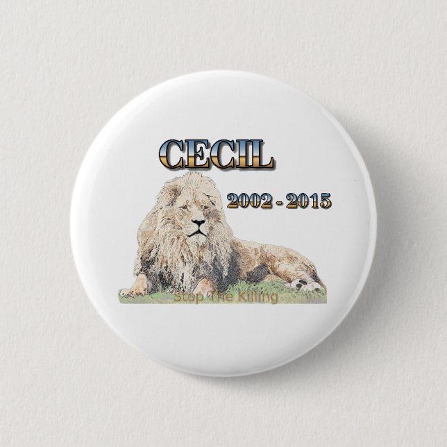 Cecil der Löwe Button (Vorderseite)