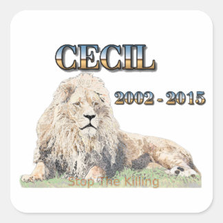 Cecil The Lion Quadratischer Aufkleber