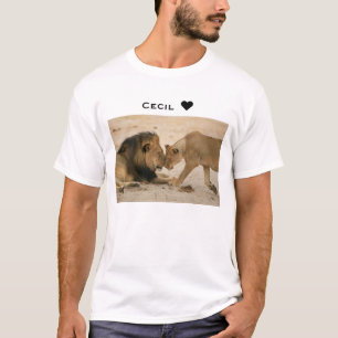 Cecil zeigt irgendeinen Liebe-Löwe u. Löwin T-Shirt