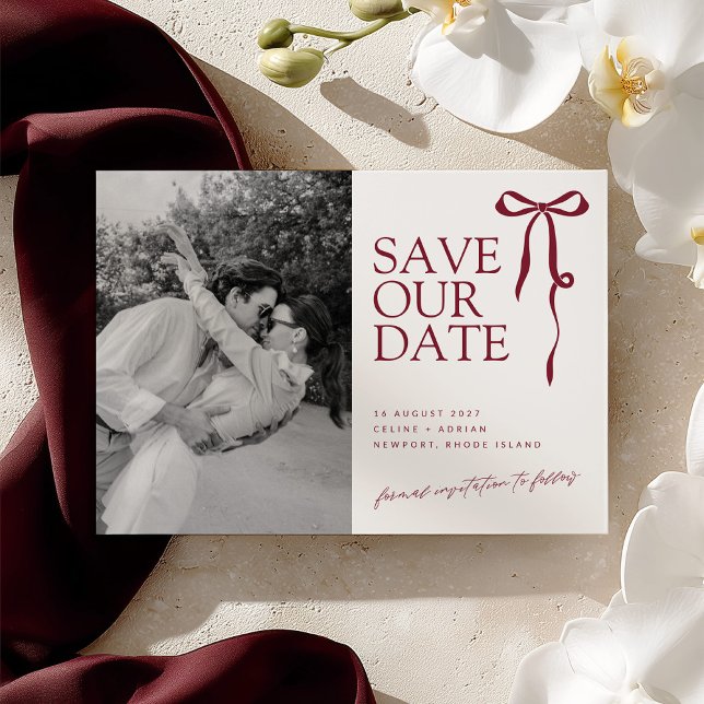 CECILIA Burgund Save the Date mit Foto (Von Creator hochgeladen)