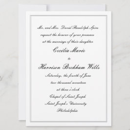Cecilia : Faire-part de mariage traditionnelle (no