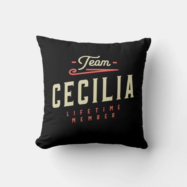 Cecilia Name Personalisiert Geburtsname Cecilia Kissen (Vorderseite)
