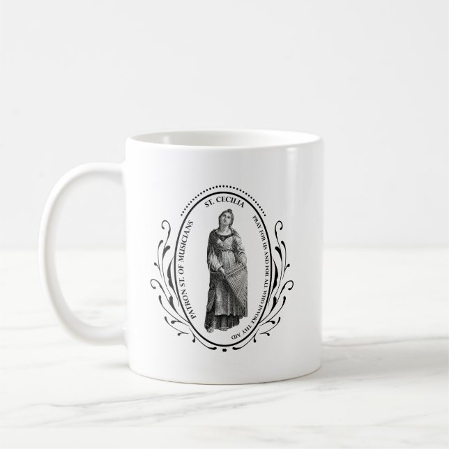 Cecilia Schutzheilige der Musiker Kaffeetasse (Links)