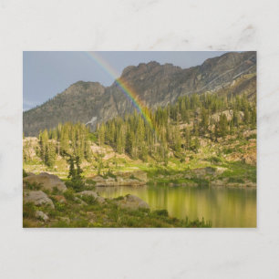 Cecret Lake mit Regenbogen über Devil's Castle, Postkarte