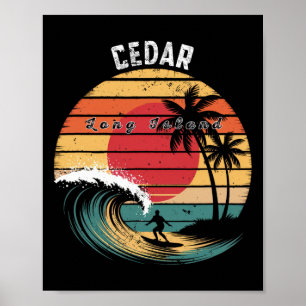 Cedar Beach Long Island Strand Surfen Poster