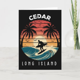 Cedar Beach Long Island Surfbrett Wellen Strand Karte