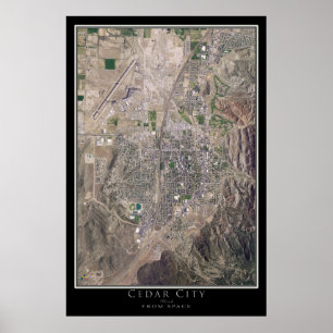 Cedar City Utah Satellite Poster Karte