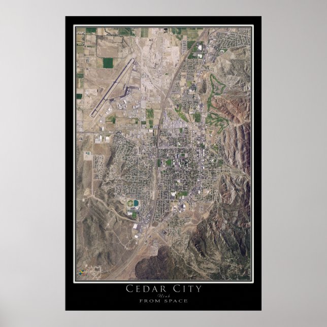 Cedar City Utah Satellite Poster Karte (Vorne)