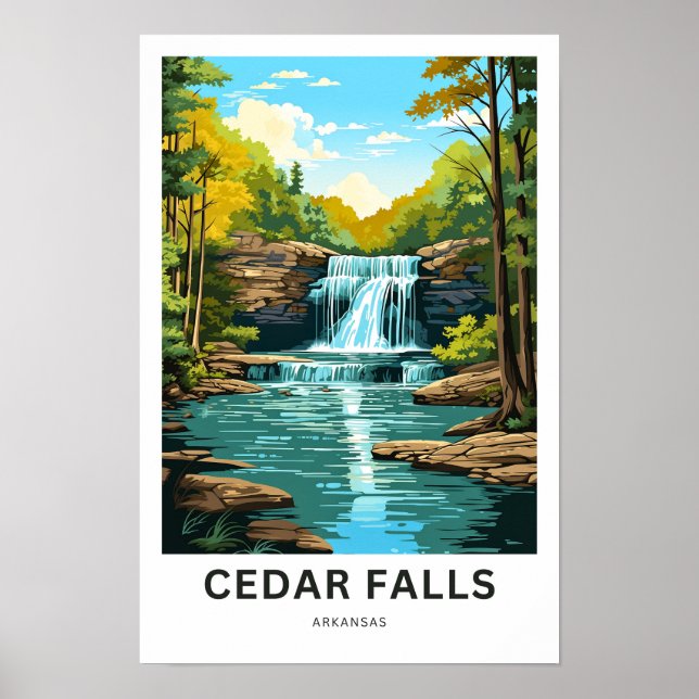 Cedar Falls Arkansas Travel Print Poster (Vorne)