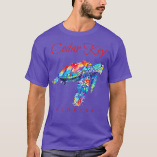 Cedar Key Florida Wasserfarbenschildkröte T-Shirt