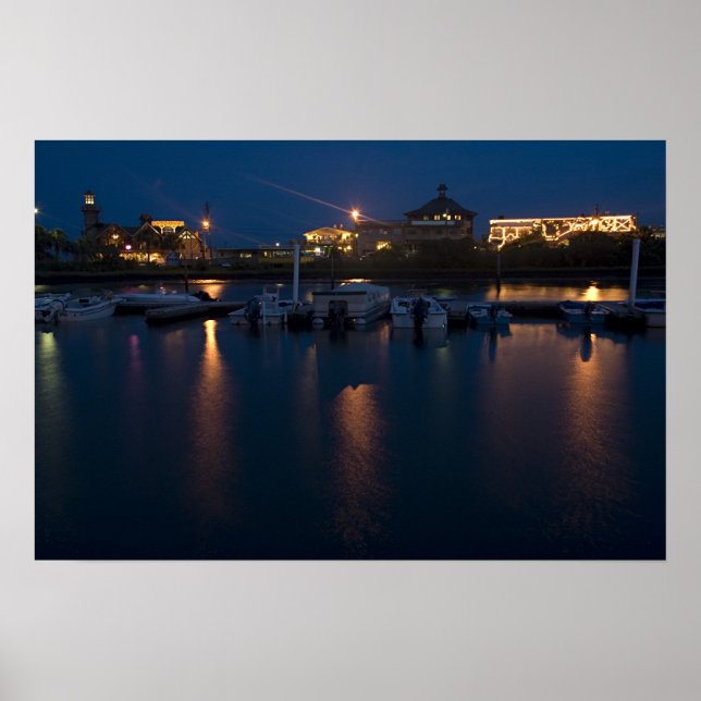 Cedar Key Waterfront am Abend Poster (Vorne)