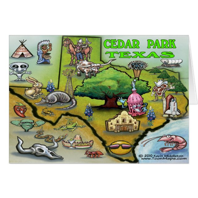 Cedar Park TEXAS Karte (Vorderseite (Horizontal))