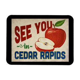 Cedar Rapids Iowa Apfel - Jahrgang Magnet