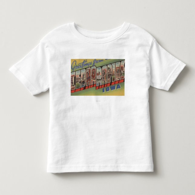 Cedar Rapids, Iowa - große Buchstabe-Szenen Kleinkind T-shirt (Vorderseite)