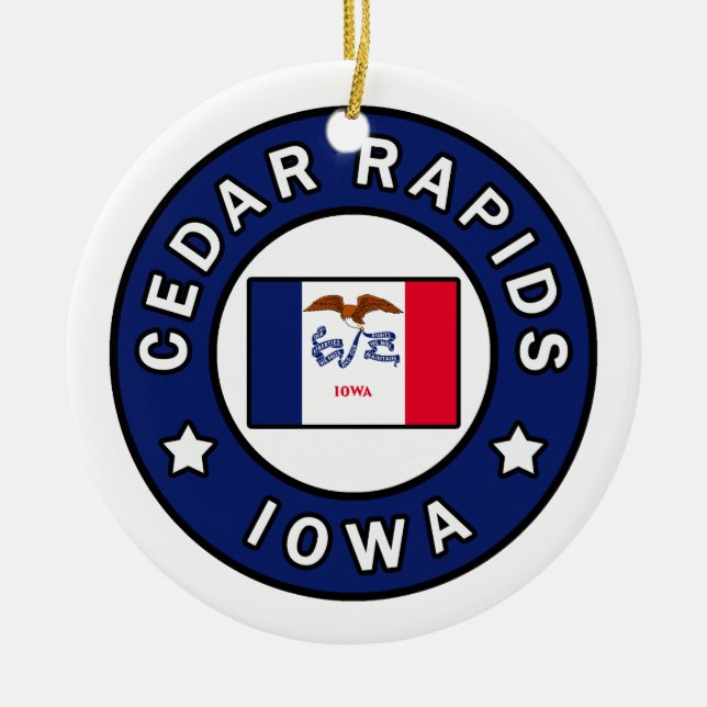 Cedar Rapids Iowa Keramik Ornament (Vorne)