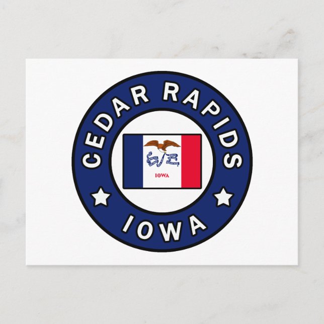 Cedar Rapids Iowa Postkarte (Vorderseite)