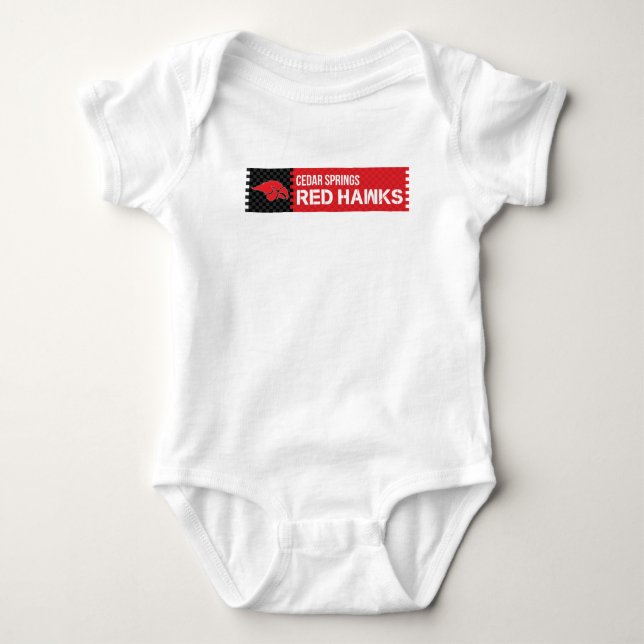 Cedar Springs Red Hawks Baby Strampler (Vorderseite)